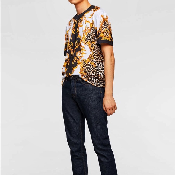 Zara 2019 Versace style baroque print T-shirt - Picture 2 of 6